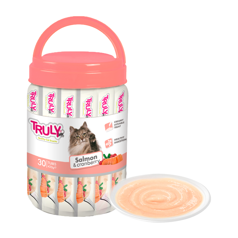 Truly Cat Cremet Lickable Laks &amp; Tranebær - 420 G