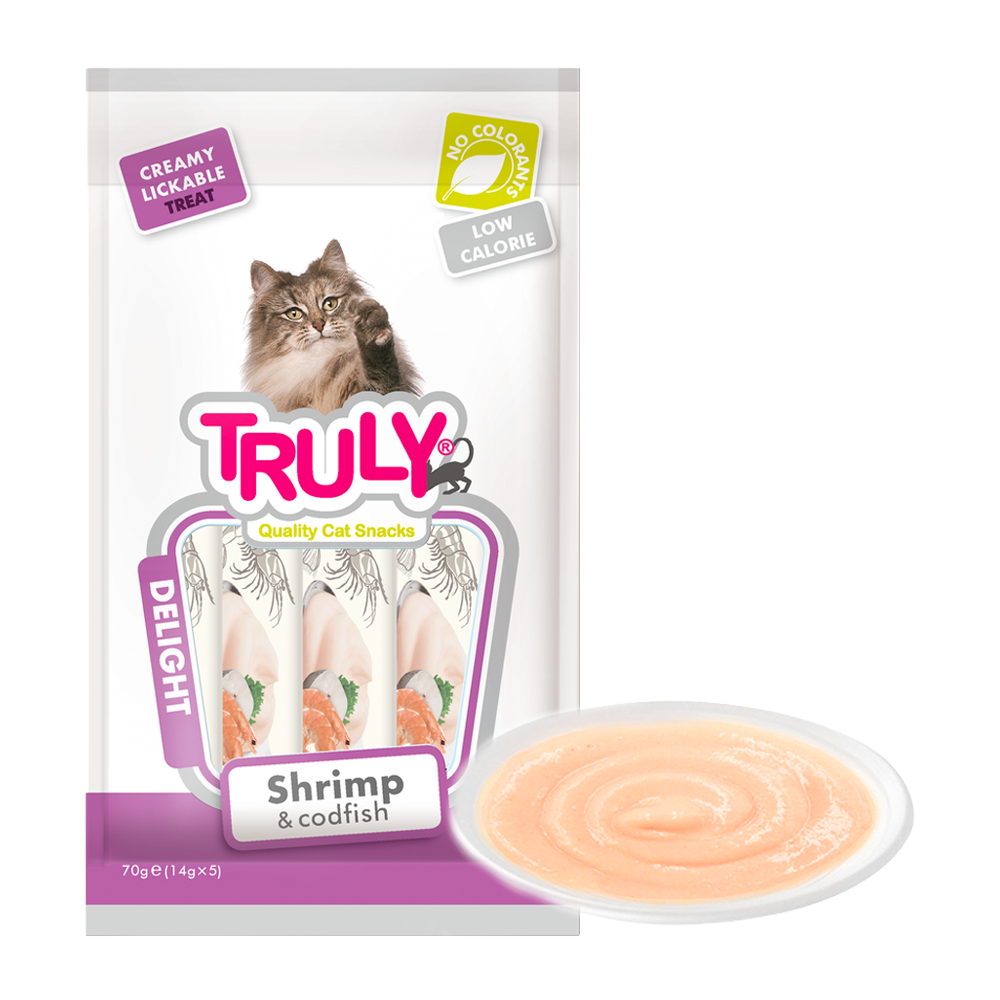 Truly Cat Cremet Slikbar Reje &amp; Torsk - 70 G
