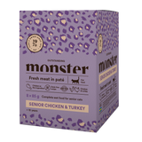 Monster Cat Pouches Senior Ch/Kalkun 85 g (8-pak)