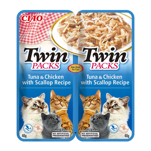 Dobbeltpakker Tun/Kylling i Kammuslingebouillon - 2x40 G
