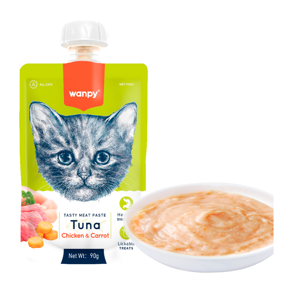 Wanpy Cat Tasty Meat Pasta - Tun med kylling og gulerod - 90 g