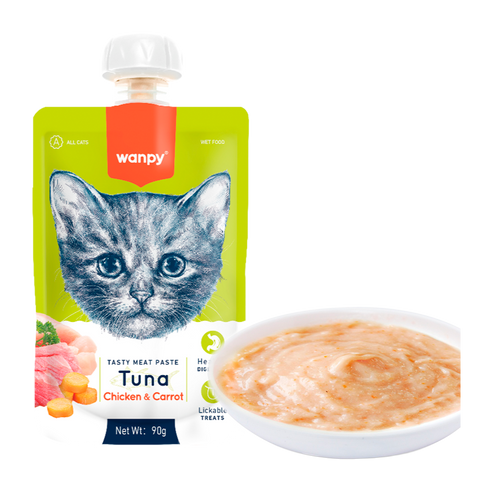 Wanpy Cat Tasty Meat Pasta - Tun med kylling og gulerod - 90 g