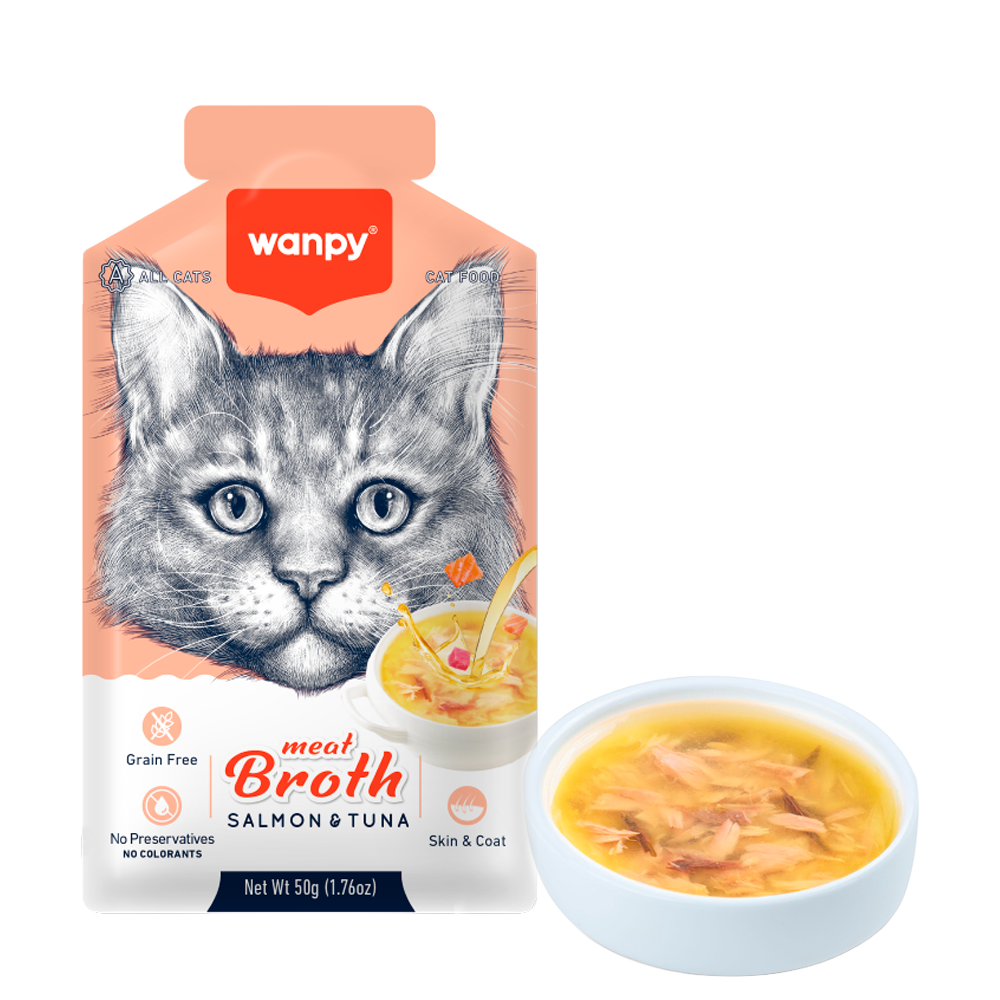 Wanpy Kattekødbouillon Tun &amp; Laks - 50 G