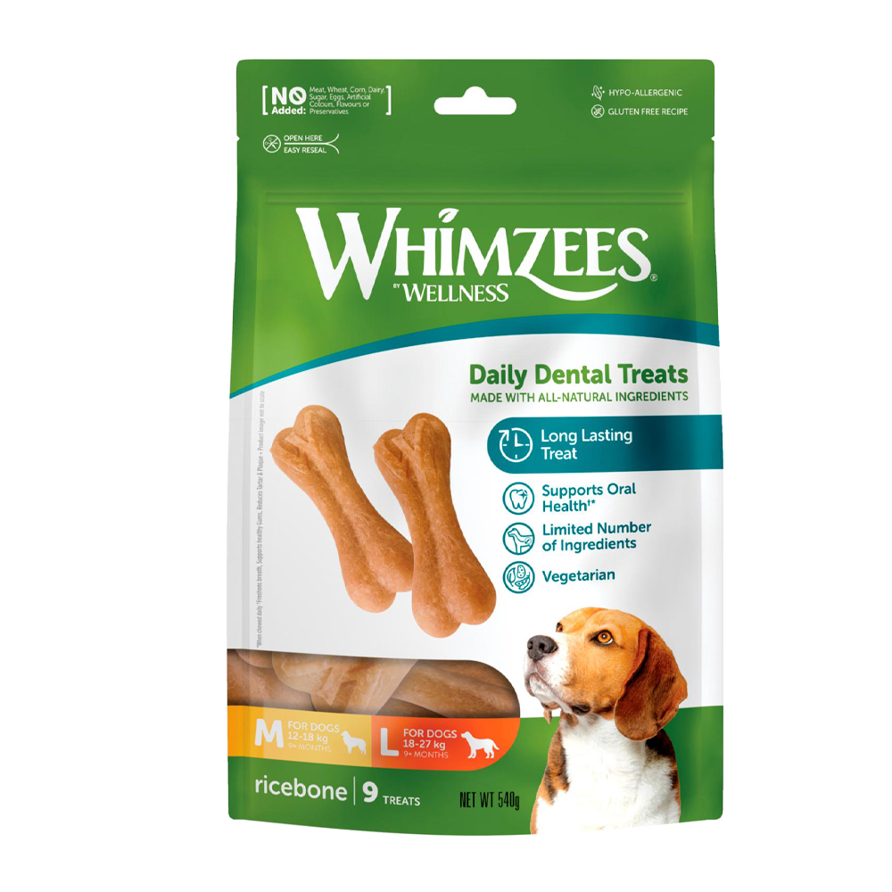Whimzees Ricebone Tuggben L 9 ST - 540 G | Endast 149 kr! - Zoogiganten