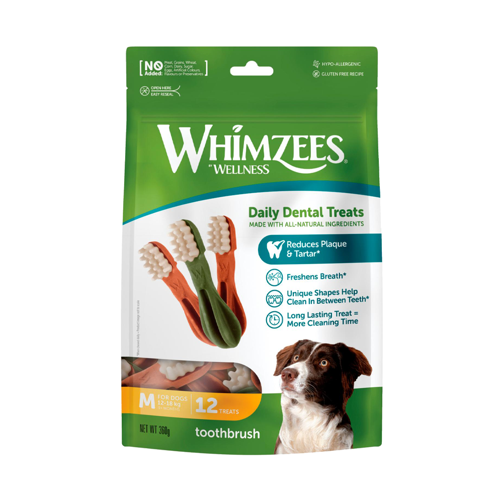 Whimzees Tandborste Star 12 st M - 360 G | Endast 149 kr! - Zoogiganten